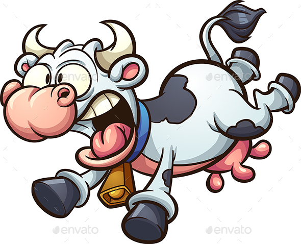 Scared Cartoon Cow by memoangeles | GraphicRiver